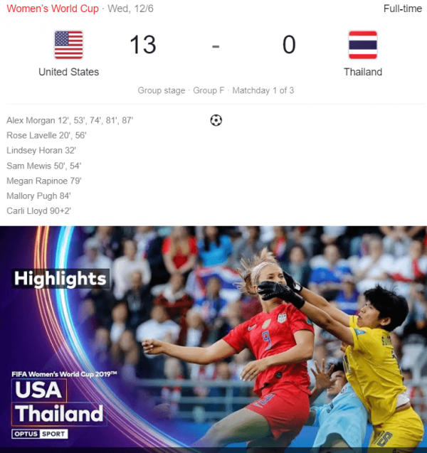 USA Vs Thailand
