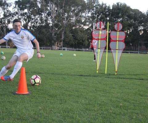 Football Skill Development Step over 3