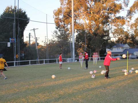Soccer training session