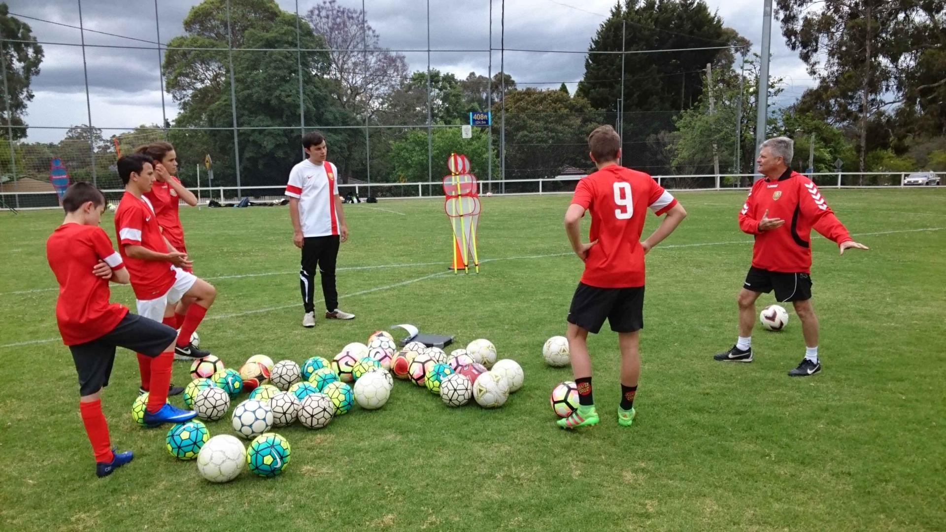 Rob Coaching the squad