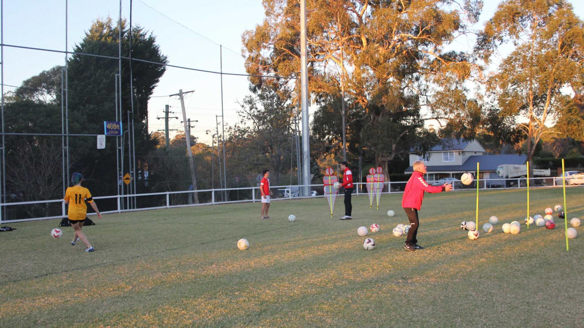 Soccer training session